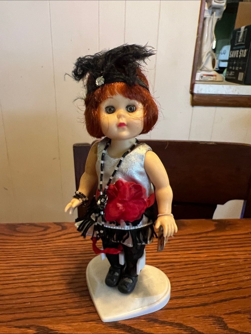 Red-Accented Flapper Doll with Feather Headpiece - Kids Toys Dolls & Accessories